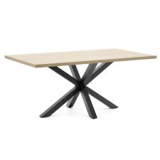 Table Argo plateau mélaminé chêne/pied métal pour 6 à 8 personnes