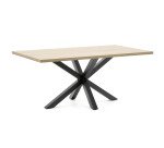 Table Argo 6 personnes - Plateau chêne et pieds métal noir