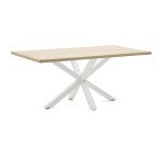 Table Argo 6 personnes - Plateau chêne et pieds métal blanc