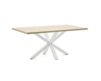 Table Argo L 180 x W 100 cm for 6 persons oak effect melamine / white metal legs