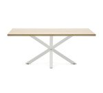 Table Argo 8 personnes - Plateau chêne et pieds métal blanc