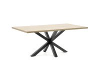 Table Argo L 200 x W 100 cm 8 people laminated oak / black metal legs