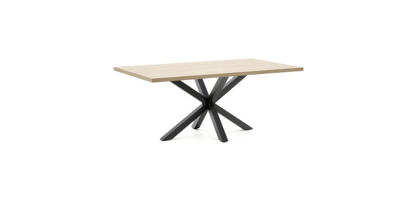 Table Argo 8 personnes - Plateau chêne et pieds métal noir