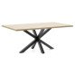 Table Argo plateau mélaminé chêne/pied métal pour 6 à 8 personnes
