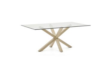 Tafel Argo L 200 x D 100 cm 8 personen glas/metaal hout