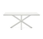 Table Argo 6 personnes - Plateau blanc et pieds métal blanc