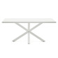 Table Argo plateau mélaminé blanc /pied métal pour 6 à 8 personnes