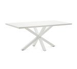Table Argo 6 personnes - Plateau blanc et pieds métal blanc