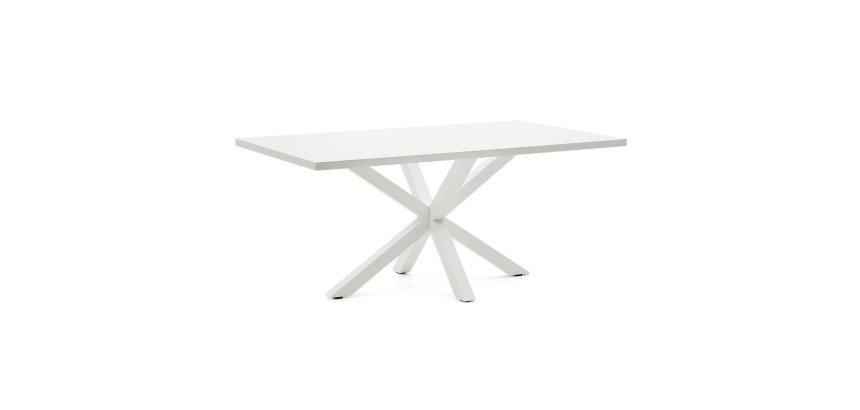 Table Argo 6 personnes - Plateau blanc et pieds métal blanc