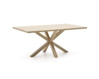 Tafel Argo L 180 x D 100 cm 6 personen gelamineerd eiken / metalen houten poot