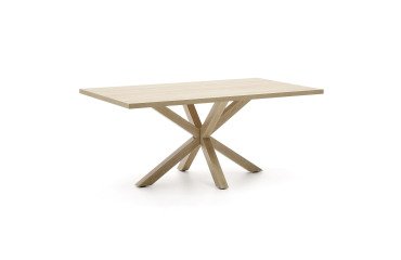 Tafel Argo L 180 x D 100 cm 6 personen gelamineerd eiken / metalen houten poot