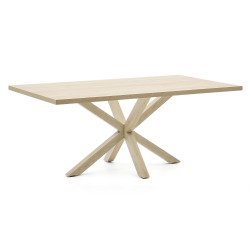 Table Argo plateau mélaminé chêne/pied métal pour 6 à 8 personnes