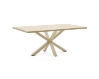 Table Argo plateau mélaminé chêne/pied métal pour 6 à 8 personnes