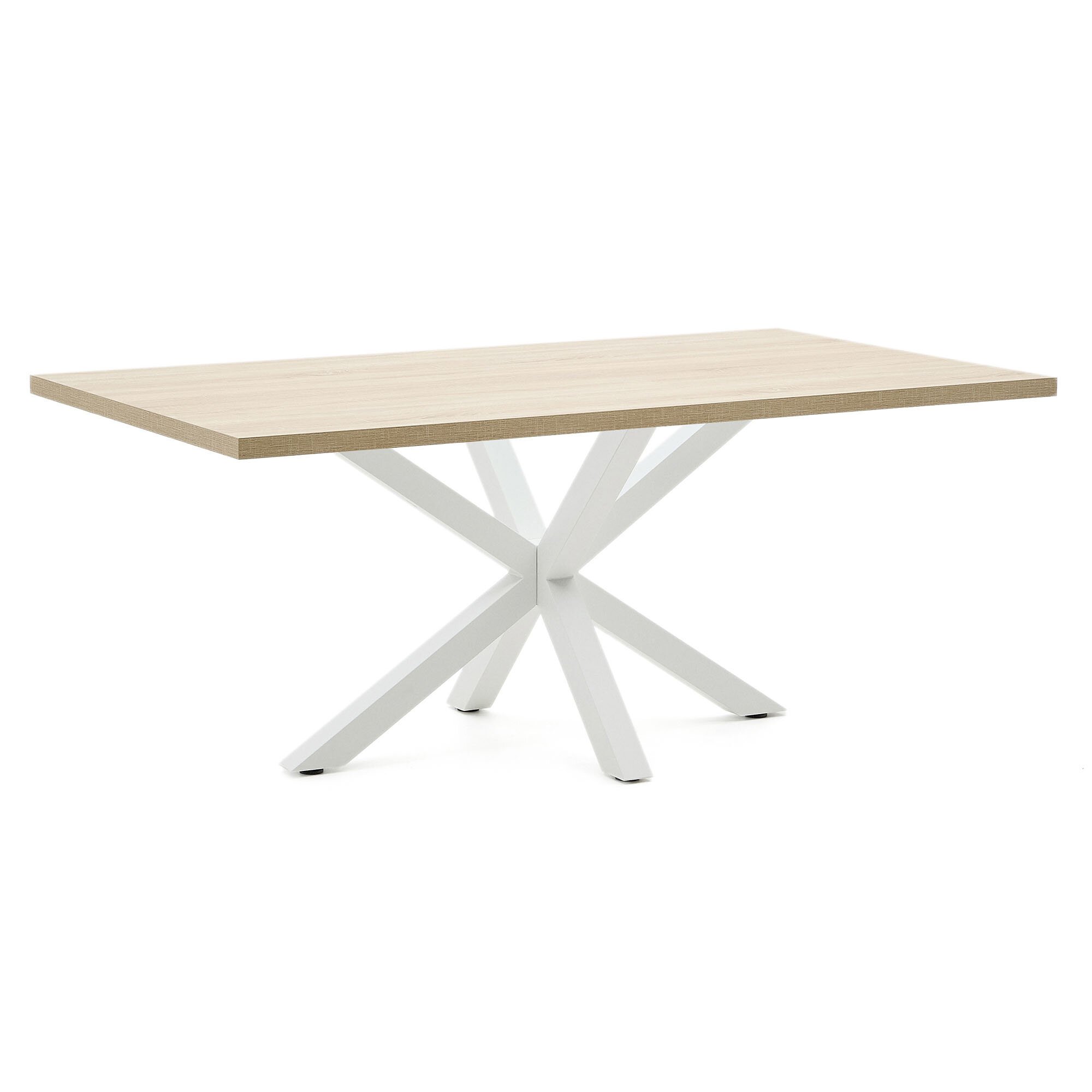 Table Argo L 200 x W 100 cm 8 people - Oak veneer / White metal base