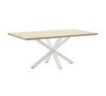 Table Argo 8 personnes - Plateau chêne et pieds métal blanc