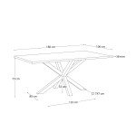 Table Argo 6 personnes - Plateau blanc et pieds métal blanc