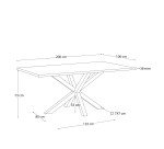Table Argo 8 personnes - Plateau blanc et pieds métal blanc