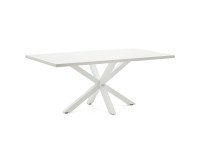Table Argo L 200 x W 100 cm 8 people white melamine / white metal leg