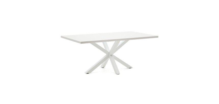 Table Argo 8 personnes - Plateau blanc et pieds métal blanc
