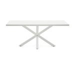 Table Argo 8 personnes - Plateau blanc et pieds métal blanc