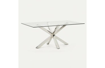 Tafel Argo L 180 x D 100 cm 6 personen glas/metaal chroom