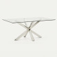 Table Argo plateau verre/pied métal pour 6 à 8 personnes