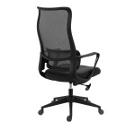 Bureaustoel LINO - stof en netstructuur - met armleuningen, hoofdsteun en lendensteun - Gecentreerd kantelmechanisme - Nylon voetstuk