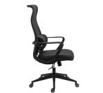 Bureaustoel LINO - stof en netstructuur - met armleuningen, hoofdsteun en lendensteun - Gecentreerd kantelmechanisme - Nylon voetstuk