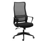 Bureaustoel LINO - stof en netstructuur - met armleuningen, hoofdsteun en lendensteun - Gecentreerd kantelmechanisme - Nylon voetstuk