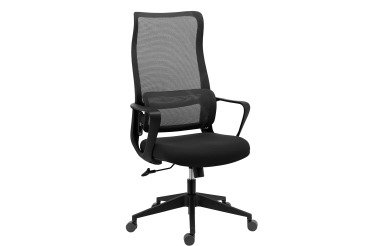 Chaise de bureau LINO - tissu et maille - avec accoudoirs, appui-tête et soutien lombaire - Mécanisme Basculant centré - Pied nylon