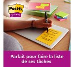 Notes lignées repositionnables couleurs Boost Super Sticky Post-it 101 x 152 mm assortis - bloc de 90 feuilles