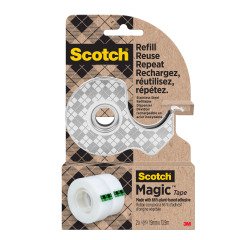 Dévidoir adhésif acier Scotch avec 2 rouleaux Largeur 19 mm x longueur 13,9 m