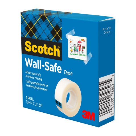 Scotch Wall Safe Repositionable Adhesive Tape - Width 19 mm x Length 20.3 m