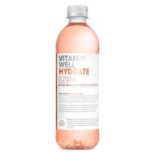 Eau vitaminée Vitamin Well Hydrate Rhubarbe et fraise 50 cl - 24 bouteilles