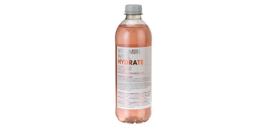 Eau vitaminée Vitamin Well Hydrate Rhubarbe et fraise 50 cl - 24 bouteilles