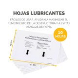 Pack 10 Hojas Lubricantes destructoras Fellowes