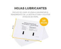 Pack 10 Hojas Lubricantes destructoras Fellowes