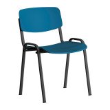 Joana conference chair - polypropylene seat and backrest - Black metal legs