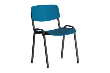 Chaise conférence Joana - assise et dosseir polypropylène - Pieds métal noirs