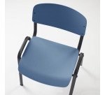 Chaise conférence Joana - assise et dosseir polypropylène - Pieds métal noirs