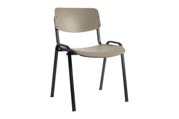 Chaise conférence Joana - assise et dosseir polypropylène - Pieds métal noirs