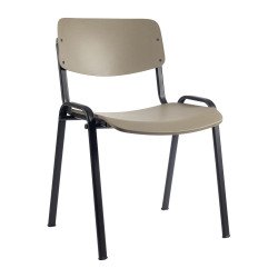 Chaise conférence Joana - assise et dosseir polypropylène - Pieds métal noirs