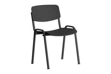 Joana conference chair - polypropylene seat and backrest - Black metal legs