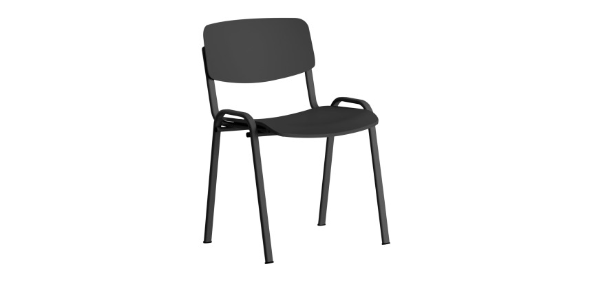 Konferzenstuhl Joana - Sitz- und Rückenlehne aus Polypropylen - Schwarze Metallbeine