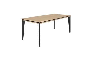 Straight Office Desk Onyx L 190 cm Light Oak Top