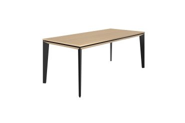 Schreibtisch gerade Linie Onyx L 190 cm, Eiche hell Tischplatte