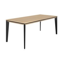 Straight Office Desk Onyx light oak L 190 cm