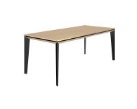 Schreibtisch gerade Linie Onyx L 190 cm, Eiche hell Tischplatte