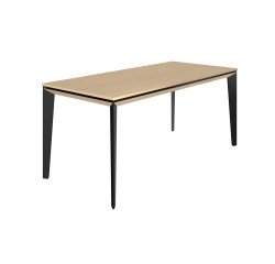 Straight Onyx Office Desk L 170 cm Light Oak Top