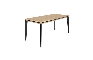 Straight Onyx Office Desk L 170 cm Light Oak Top